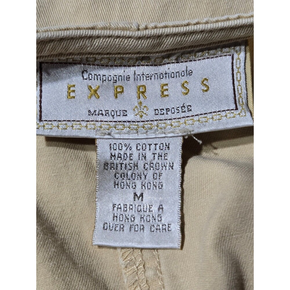 Vintage Express Jumper Romper Dress Pale Yellow 100% Cotton Women's Medium - Picture 4 of 4